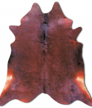 Covor din piele naturală COW DIED BROWN SKIN, roșiatic-maro -