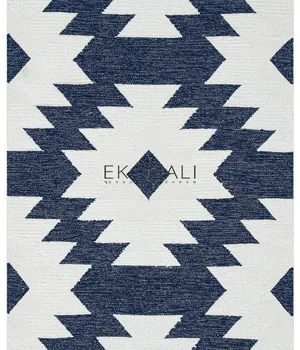 Ковёр ручной работы E-H AFRO KILIM, AFR 01 NAVY WHITE 80*150 - EKOHALI