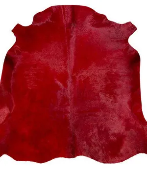 Ковер из натуральной кожи COW DIED RED SKIN, красный -