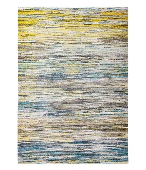 Covor fabricat manual LOUIS DE POORTERE Sari Rug Blue Yellow Mix 8873 - Louis-de-Poortere
