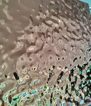 Декоративная панель из нержавеющей стали INOX Ripple, Gold Water, 1219 x 2438mm