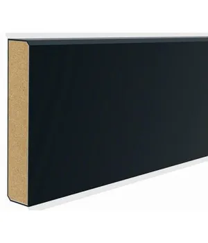 Плинтус DOLLKEN Cubu flex life 100mm, 2,5 м/1 пл (25 м/1 уп) (HDF ламинир. винилом) цвет: черный - Dollken