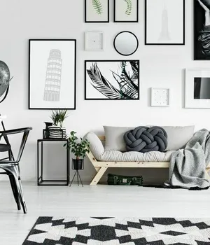 Ковёр ручной работы E-H AFRO KILIM, AFR 01 BLACK WHITE 160*230 - EKOHALI